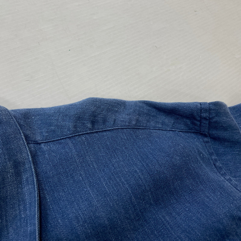 【中古品】【メンズ】 PAPAS パパス LINEN COVERALL リネン カバーオール アウター 147-261018-sa-10-teih サイズ：L カラー：ブルー 万代Net店