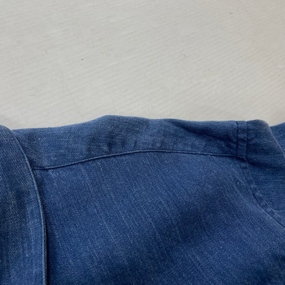 【中古品】【メンズ】 PAPAS パパス LINEN COVERALL リネン カバーオール アウター 147-261018-sa-10-teih サイズ：L カラー：ブルー 万代Net店