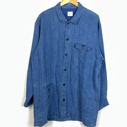 【中古品】【メンズ】 PAPAS パパス LINEN COVERALL リネン カバーオール アウター 147-261018-sa-10-teih サイズ：L カラー：ブルー 万代Net店