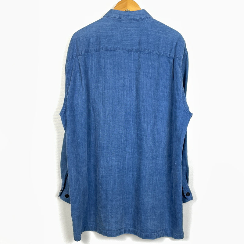 【中古品】【メンズ】 PAPAS パパス LINEN COVERALL リネン カバーオール アウター 147-261018-sa-10-teih サイズ：L カラー：ブルー 万代Net店