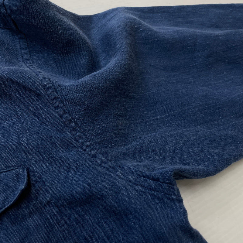 【中古品】【メンズ】 PAPAS パパス LINEN COVERALL リネン カバーオール アウター 147-261018-sa-10-teih サイズ：L カラー：ブルー 万代Net店