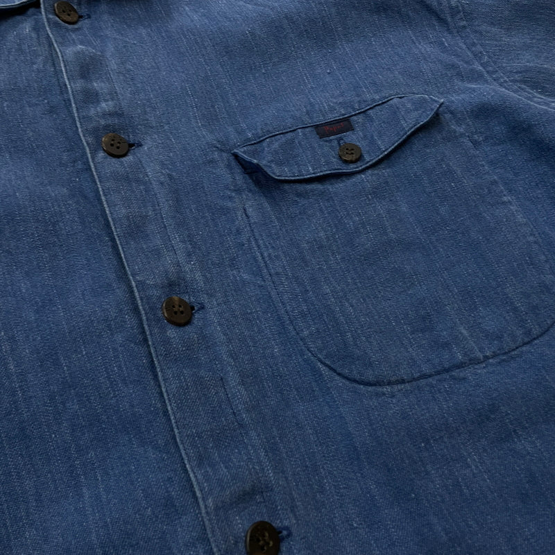 【中古品】【メンズ】 PAPAS パパス LINEN COVERALL リネン カバーオール アウター 147-261018-sa-10-teih サイズ：L カラー：ブルー 万代Net店