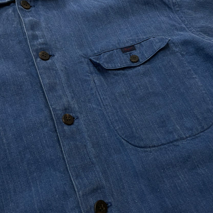 【中古品】【メンズ】 PAPAS パパス LINEN COVERALL リネン カバーオール アウター 147-261018-sa-10-teih サイズ：L カラー：ブルー 万代Net店