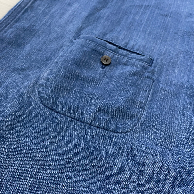 【中古品】【メンズ】 PAPAS パパス LINEN COVERALL リネン カバーオール アウター 147-261018-sa-10-teih サイズ：L カラー：ブルー 万代Net店