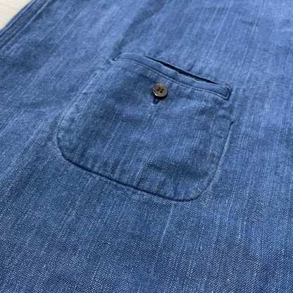【中古品】【メンズ】 PAPAS パパス LINEN COVERALL リネン カバーオール アウター 147-261018-sa-10-teih サイズ：L カラー：ブルー 万代Net店