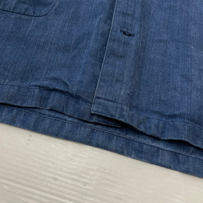 【中古品】【メンズ】 PAPAS パパス LINEN COVERALL リネン カバーオール アウター 147-261018-sa-10-teih サイズ：L カラー：ブルー 万代Net店