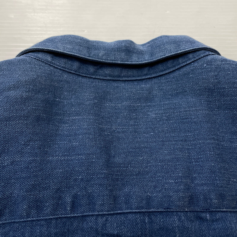 【中古品】【メンズ】 PAPAS パパス LINEN COVERALL リネン カバーオール アウター 147-261018-sa-10-teih サイズ：L カラー：ブルー 万代Net店