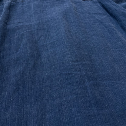 【中古品】【メンズ】 PAPAS パパス LINEN COVERALL リネン カバーオール アウター 147-261018-sa-10-teih サイズ：L カラー：ブルー 万代Net店