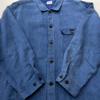 【中古品】【メンズ】 PAPAS パパス LINEN COVERALL リネン カバーオール アウター 147-261018-sa-10-teih サイズ：L カラー：ブルー 万代Net店