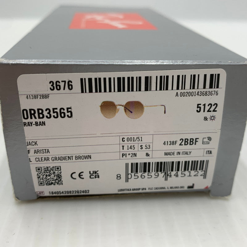 【中古品】【メンズ】 RAY-BAN レイバン JACK SUNGLASSES RB3565 ジャック サングラス アイウェア メガネ 203-261023-ko-14-teih サイズ：53□20-145 カラー：ポリッシュ アリスタゴールド 万代Net店