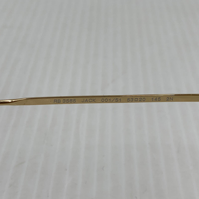 【中古品】【メンズ】 RAY-BAN レイバン JACK SUNGLASSES RB3565 ジャック サングラス アイウェア メガネ 203-261023-ko-14-teih サイズ：53□20-145 カラー：ポリッシュ アリスタゴールド 万代Net店