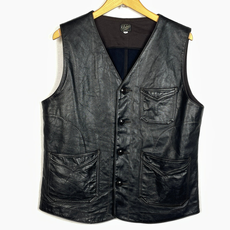 【中古品】【メンズ】 DALEE'S ダリーズ HORSE HIDE LEATHER VEST ホース ハイド レザー ベスト トップス 145-261018-sa-02-teih サイズ：16 1/2 カラー：ブラック 万代Net店