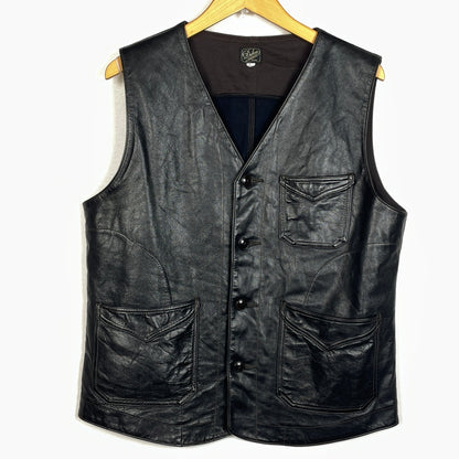 【中古品】【メンズ】 DALEE'S ダリーズ HORSE HIDE LEATHER VEST ホース ハイド レザー ベスト トップス 145-261018-sa-02-teih サイズ：16 1/2 カラー：ブラック 万代Net店