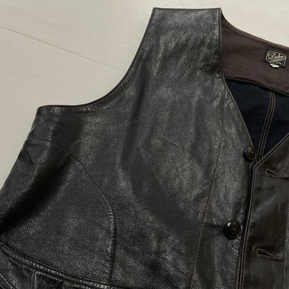 【中古品】【メンズ】 DALEE'S ダリーズ HORSE HIDE LEATHER VEST ホース ハイド レザー ベスト トップス 145-261018-sa-02-teih サイズ：16 1/2 カラー：ブラック 万代Net店