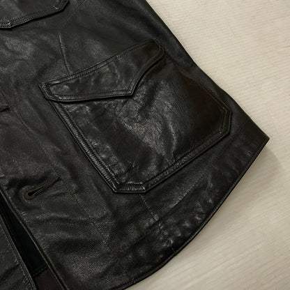 【中古品】【メンズ】 DALEE'S ダリーズ HORSE HIDE LEATHER VEST ホース ハイド レザー ベスト トップス 145-261018-sa-02-teih サイズ：16 1/2 カラー：ブラック 万代Net店