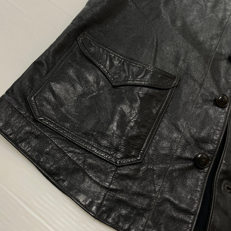 【中古品】【メンズ】 DALEE'S ダリーズ HORSE HIDE LEATHER VEST ホース ハイド レザー ベスト トップス 145-261018-sa-02-teih サイズ：16 1/2 カラー：ブラック 万代Net店