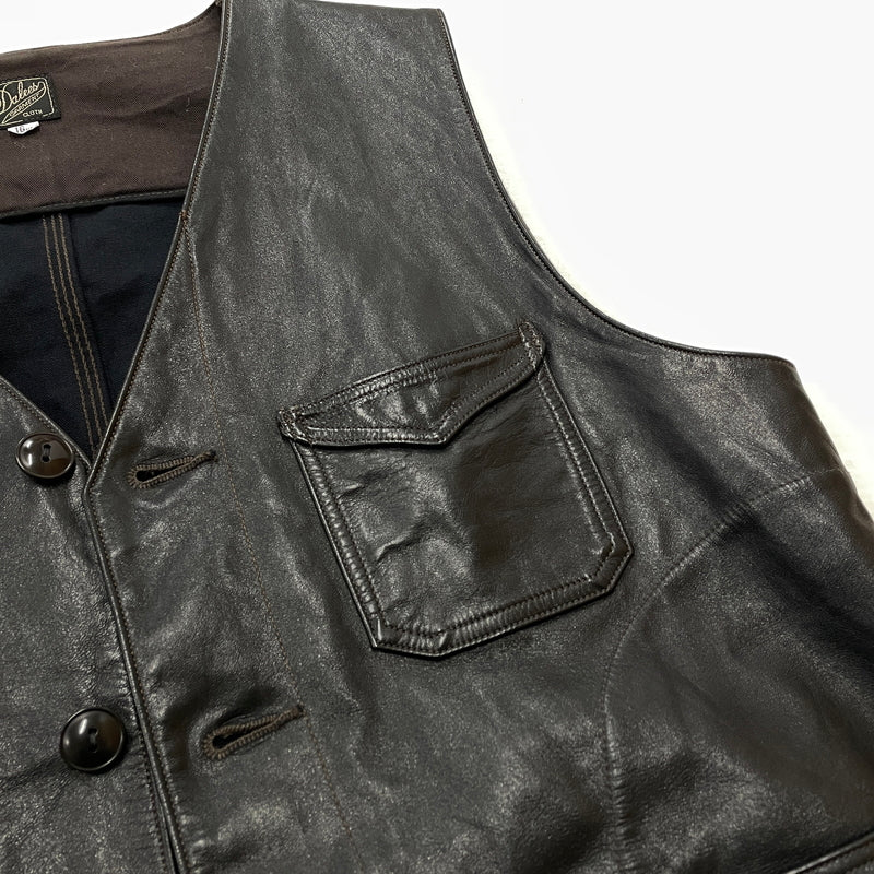 【中古品】【メンズ】 DALEE'S ダリーズ HORSE HIDE LEATHER VEST ホース ハイド レザー ベスト トップス 145-261018-sa-02-teih サイズ：16 1/2 カラー：ブラック 万代Net店