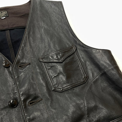 【中古品】【メンズ】 DALEE'S ダリーズ HORSE HIDE LEATHER VEST ホース ハイド レザー ベスト トップス 145-261018-sa-02-teih サイズ：16 1/2 カラー：ブラック 万代Net店