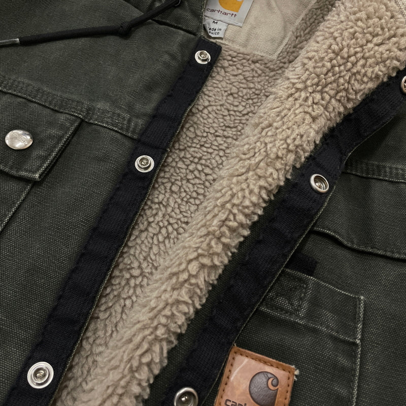 【現状渡し品】【メンズ】 CARHARTT カーハート SANDSTONE MULTI-POCKET BOA-LINED JACKET 145 J285 サンドストーン マルチポケット ボアラインド ジャケット アウター 145-261018-sa-04-teih サイズ：M カラー：グリーン系 万代Net店