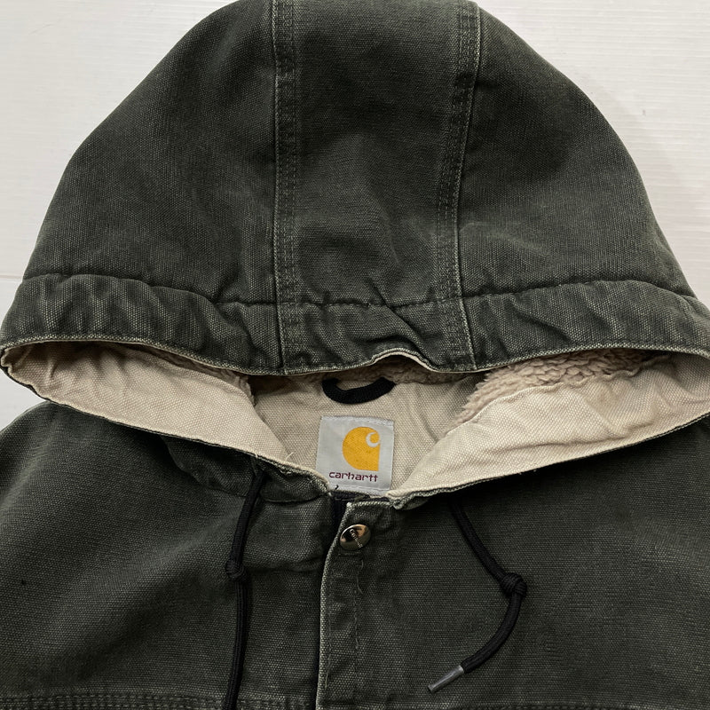 【現状渡し品】【メンズ】 CARHARTT カーハート SANDSTONE MULTI-POCKET BOA-LINED JACKET 145 J285 サンドストーン マルチポケット ボアラインド ジャケット アウター 145-261018-sa-04-teih サイズ：M カラー：グリーン系 万代Net店