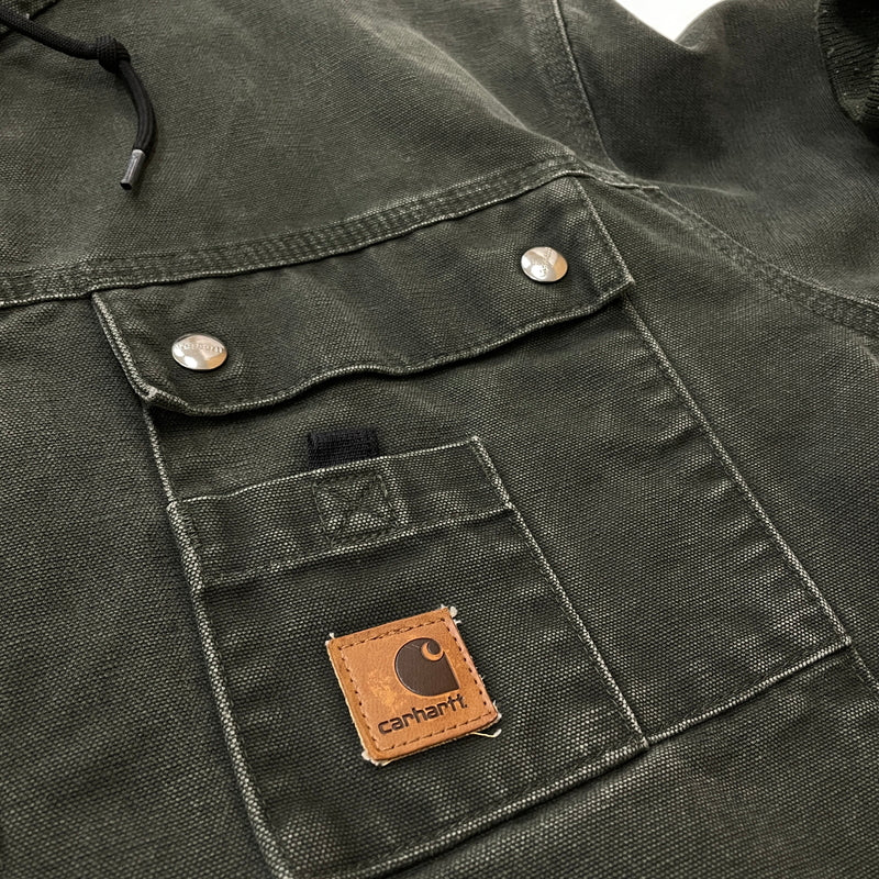 【現状渡し品】【メンズ】 CARHARTT カーハート SANDSTONE MULTI-POCKET BOA-LINED JACKET 145 J285 サンドストーン マルチポケット ボアラインド ジャケット アウター 145-261018-sa-04-teih サイズ：M カラー：グリーン系 万代Net店