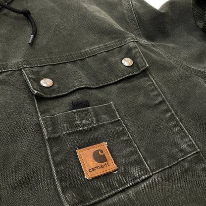 【現状渡し品】【メンズ】 CARHARTT カーハート SANDSTONE MULTI-POCKET BOA-LINED JACKET 145 J285 サンドストーン マルチポケット ボアラインド ジャケット アウター 145-261018-sa-04-teih サイズ：M カラー：グリーン系 万代Net店