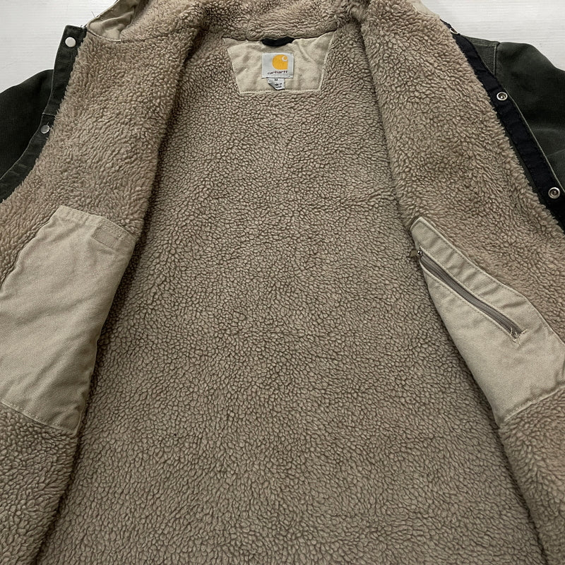 【現状渡し品】【メンズ】 CARHARTT カーハート SANDSTONE MULTI-POCKET BOA-LINED JACKET 145 J285 サンドストーン マルチポケット ボアラインド ジャケット アウター 145-261018-sa-04-teih サイズ：M カラー：グリーン系 万代Net店