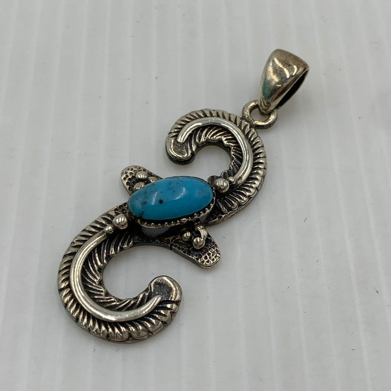 【中古品】【メンズ】 NAVAJO ナバホ族 STERLING SILVER TURQUOISE FEATHER スターリング シルバー ターコイズフェザー アクセサリー ペンダントトップ 191-261023-ko-15-teih サイズ：重さ19.5g カラー：シルバー 万代Net店