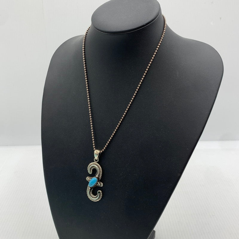 【中古品】【メンズ】 NAVAJO ナバホ族 STERLING SILVER TURQUOISE FEATHER スターリング シルバー ターコイズフェザー アクセサリー ペンダントトップ 191-261023-ko-15-teih サイズ：重さ19.5g カラー：シルバー 万代Net店