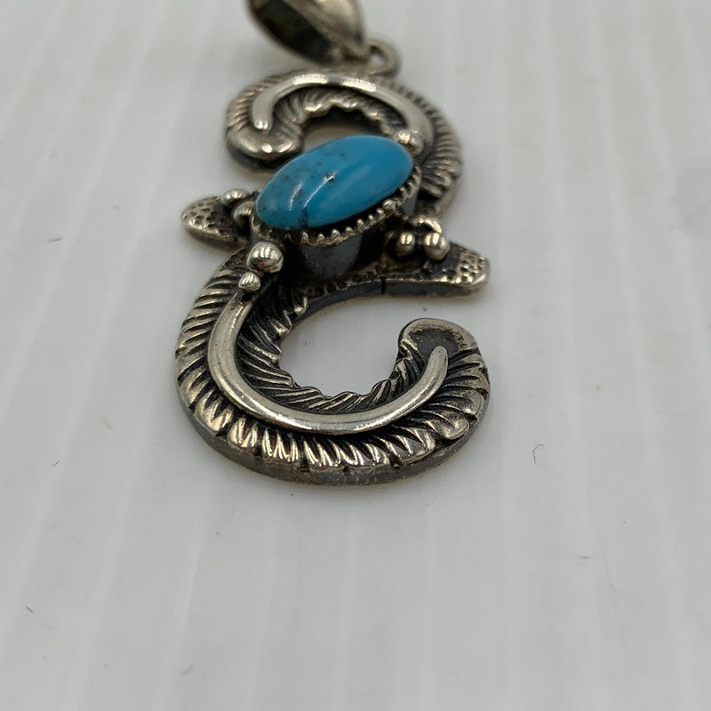 【中古品】【メンズ】 NAVAJO ナバホ族 STERLING SILVER TURQUOISE FEATHER スターリング シルバー ターコイズフェザー アクセサリー ペンダントトップ 191-261023-ko-15-teih サイズ：重さ19.5g カラー：シルバー 万代Net店