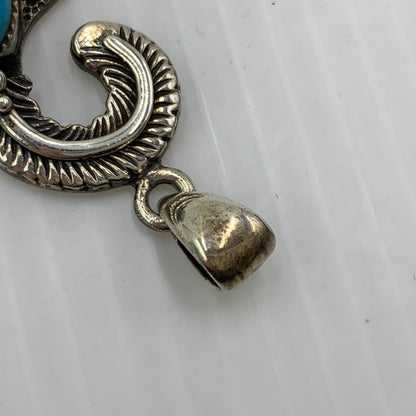【中古品】【メンズ】 NAVAJO ナバホ族 STERLING SILVER TURQUOISE FEATHER スターリング シルバー ターコイズフェザー アクセサリー ペンダントトップ 191-261023-ko-15-teih サイズ：重さ19.5g カラー：シルバー 万代Net店
