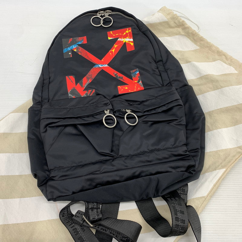 【中古品】【メンズ】 Off-White オフホワイト BACKPACK OMNB003S19D10016 バックパック カバン リュックサック アローズロゴプリント 188-261023-ko-07-teih サイズ：OS カラー：ブラック 万代Net店