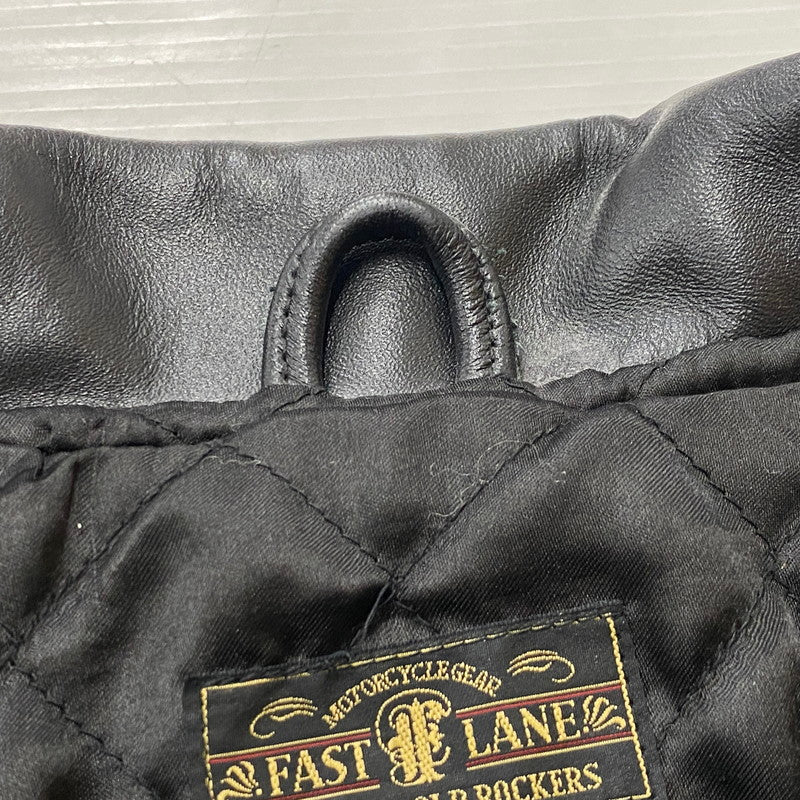 【中古品】【メンズ】 FAST LANE ファスト レイン COW LEATHER DOUBLERIDERS 牛革 ダブルライダース アウター 147-261019-sa-01-teih サイズ：36 カラー：BLACK 万代Net店
