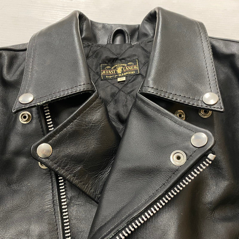 【中古品】【メンズ】 FAST LANE ファスト レイン COW LEATHER DOUBLERIDERS 牛革 ダブルライダース アウター 147-261019-sa-01-teih サイズ：36 カラー：BLACK 万代Net店