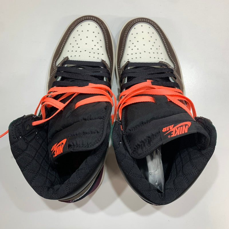 【中古品】【メンズ】 NIKE ナイキ DH3097-001 AIR JORDAN 1 HIGH OG "HAND CRAFTED" スニーカー 靴 箱付き・黒タグ・シューレース付き ※小さな汚れあり 160-261024-io-25-fuzh サイズ：27.5cm カラー：茶.緑.白 万代Net店