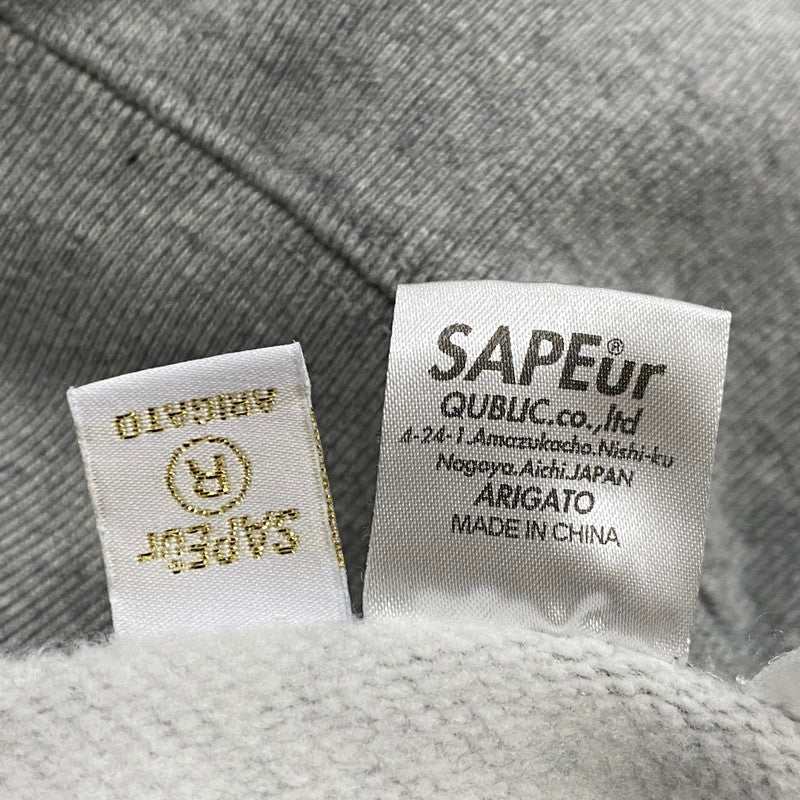 【中古品】【メンズ】 SAPEUR サプール × HAMADA ハマダ 別注コラボ LOGO HOODIE ロゴ フーディ 長袖 トップス プルーオーバーパーカー 142-261019-sa-05-teih サイズ：XL カラー：グレー 万代Net店