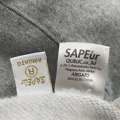 【中古品】【メンズ】 SAPEUR サプール × HAMADA ハマダ 別注コラボ LOGO HOODIE ロゴ フーディ 長袖 トップス プルーオーバーパーカー 142-261019-sa-05-teih サイズ：XL カラー：グレー 万代Net店