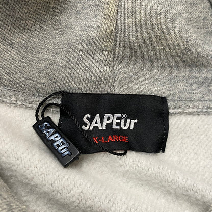【中古品】【メンズ】 SAPEUR サプール × HAMADA ハマダ 別注コラボ LOGO HOODIE ロゴ フーディ 長袖 トップス プルーオーバーパーカー 142-261019-sa-05-teih サイズ：XL カラー：グレー 万代Net店