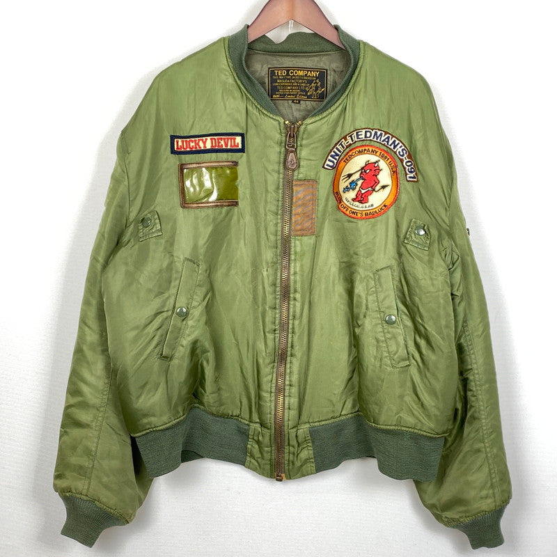 【現状渡し品】【メンズ】 TED COMPANY テッド カンパニー TED MAN MA-1 FLIGHT JACKET テッドマン エムエーワン フライト ジャケット アウター 145-261019-sa-04-teih サイズ：44 カラー：カーキ 万代Net店