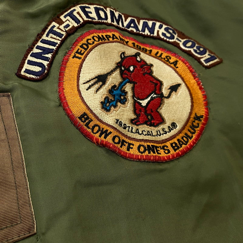 【現状渡し品】【メンズ】 TED COMPANY テッド カンパニー TED MAN MA-1 FLIGHT JACKET テッドマン エムエーワン フライト ジャケット アウター 145-261019-sa-04-teih サイズ：44 カラー：カーキ 万代Net店