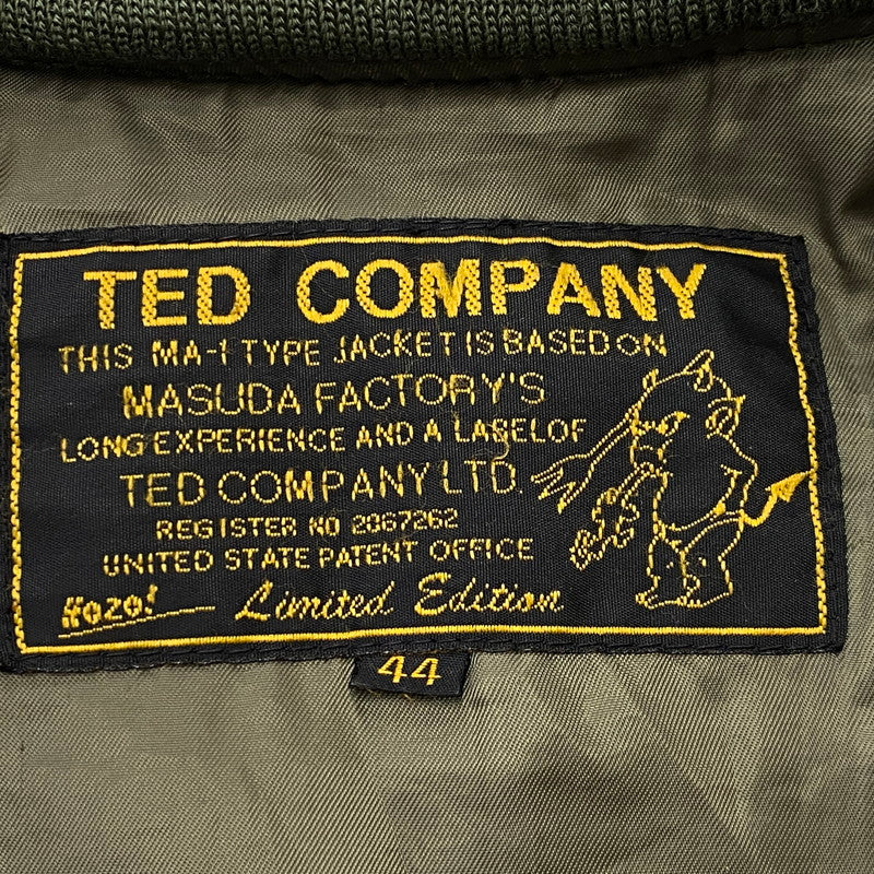 【現状渡し品】【メンズ】 TED COMPANY テッド カンパニー TED MAN MA-1 FLIGHT JACKET テッドマン エムエーワン フライト ジャケット アウター 145-261019-sa-04-teih サイズ：44 カラー：カーキ 万代Net店