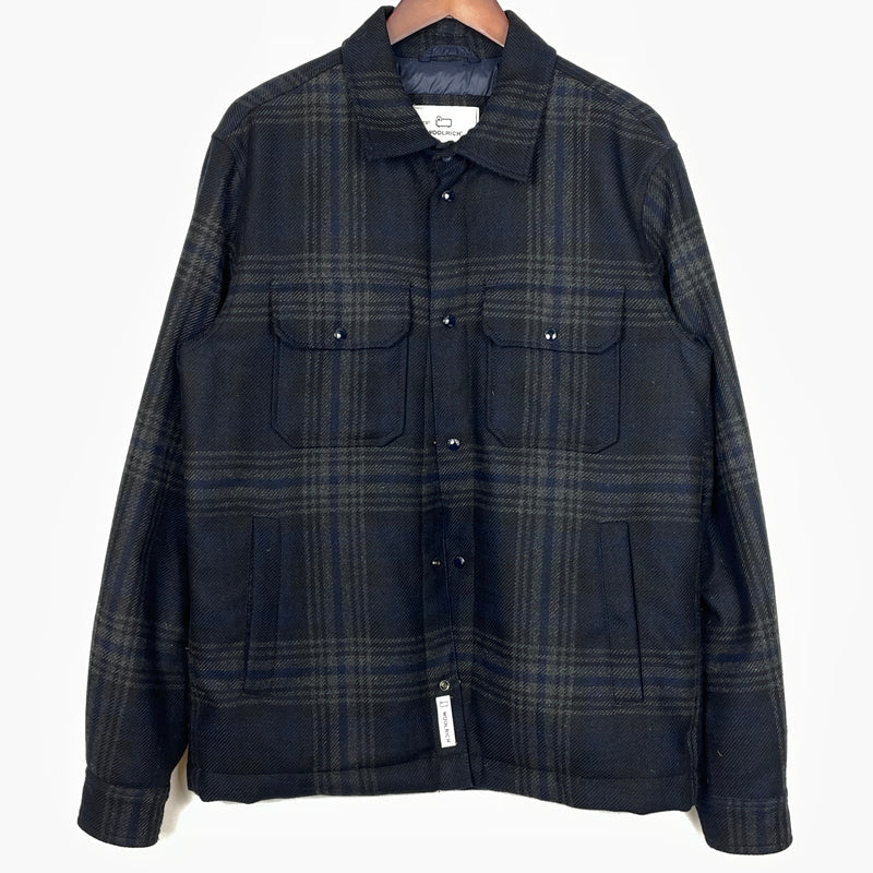 【中古品】【メンズ】 WOOLRICH ウールリッチ ALASKAN WOOL CHECK OVERSHIR WOOS0048 アラスカン ウール チェック オーバーシャツ 長袖 トップス 144-261021-sa-11-teih サイズ：M カラー：グレー 万代Net店