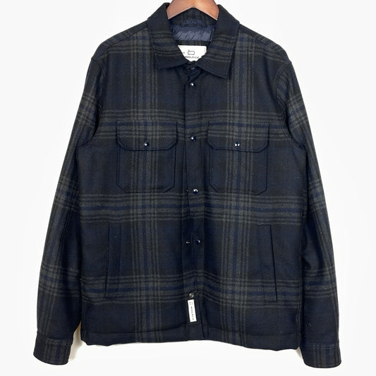 【中古品】【メンズ】 WOOLRICH ウールリッチ ALASKAN WOOL CHECK OVERSHIR WOOS0048 アラスカン ウール チェック オーバーシャツ 長袖 トップス 144-261021-sa-11-teih サイズ：M カラー：グレー 万代Net店