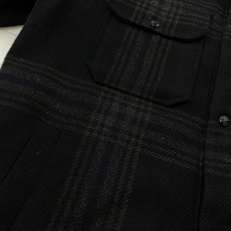 【中古品】【メンズ】 WOOLRICH ウールリッチ ALASKAN WOOL CHECK OVERSHIR WOOS0048 アラスカン ウール チェック オーバーシャツ 長袖 トップス 144-261021-sa-11-teih サイズ：M カラー：グレー 万代Net店