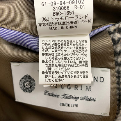 【中古品】【メンズ】 TOMMORROWLAND トゥモローランド Ermenegildo Zegna エルメネジルド ゼニア PILGRIM ZEGNA WOOL COAT ピルグリム ゼニア ウールコート アウター 147-261028-ss-07-teih サイズ：46 カラー：チェック 万代Net店