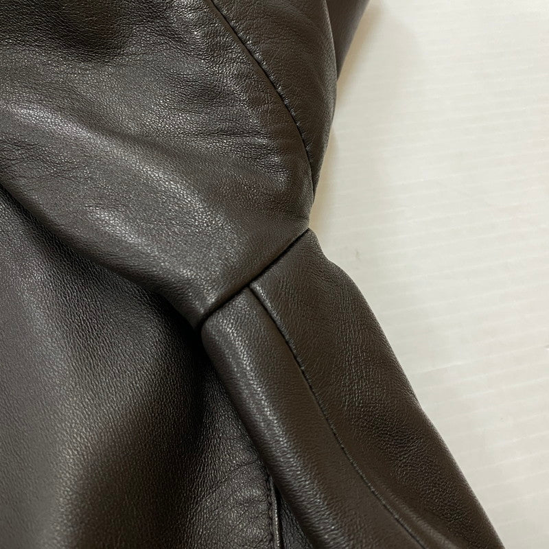 【中古品】【レディース】 COLEHAAN コールハーン RAM LEATHER RIDERSJACKET 356Z185 ラム レザー ライダースジャケット アウター 170-261019-sa-02-teih サイズ：S カラー：ブラウン 万代Net店