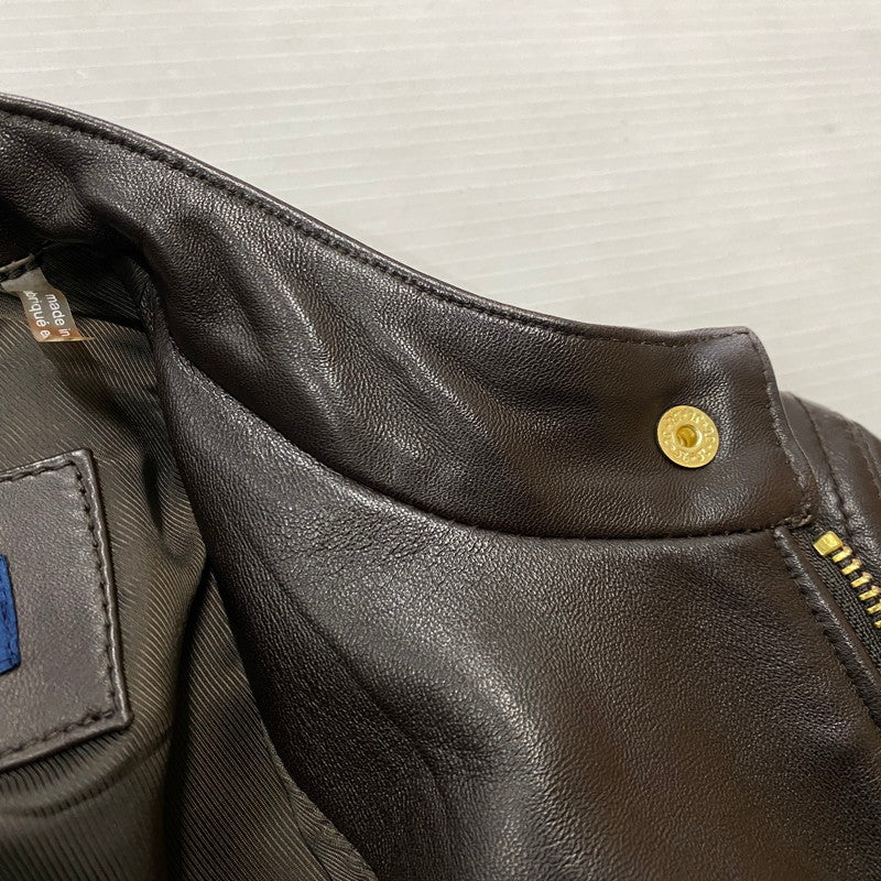【中古品】【レディース】 COLEHAAN コールハーン RAM LEATHER RIDERSJACKET 356Z185 ラム レザー ライダースジャケット アウター 170-261019-sa-02-teih サイズ：S カラー：ブラウン 万代Net店