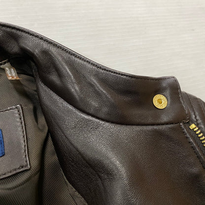 【中古品】【レディース】 COLEHAAN コールハーン RAM LEATHER RIDERSJACKET 356Z185 ラム レザー ライダースジャケット アウター 170-261019-sa-02-teih サイズ：S カラー：ブラウン 万代Net店