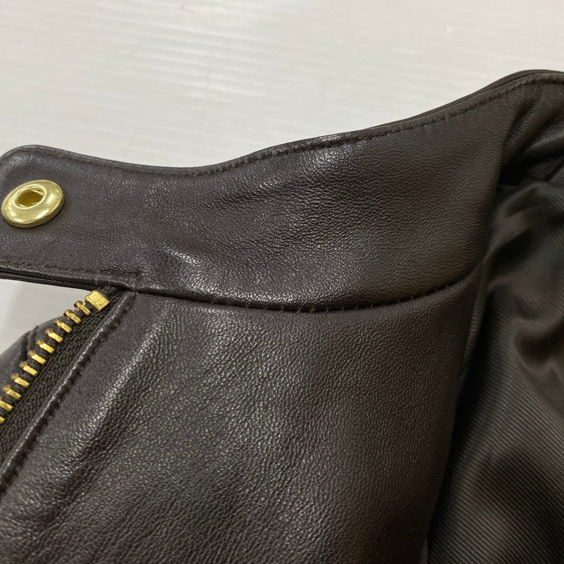 【中古品】【レディース】 COLEHAAN コールハーン RAM LEATHER RIDERSJACKET 356Z185 ラム レザー ライダースジャケット アウター 170-261019-sa-02-teih サイズ：S カラー：ブラウン 万代Net店