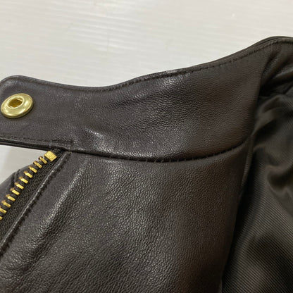 【中古品】【レディース】 COLEHAAN コールハーン RAM LEATHER RIDERSJACKET 356Z185 ラム レザー ライダースジャケット アウター 170-261019-sa-02-teih サイズ：S カラー：ブラウン 万代Net店